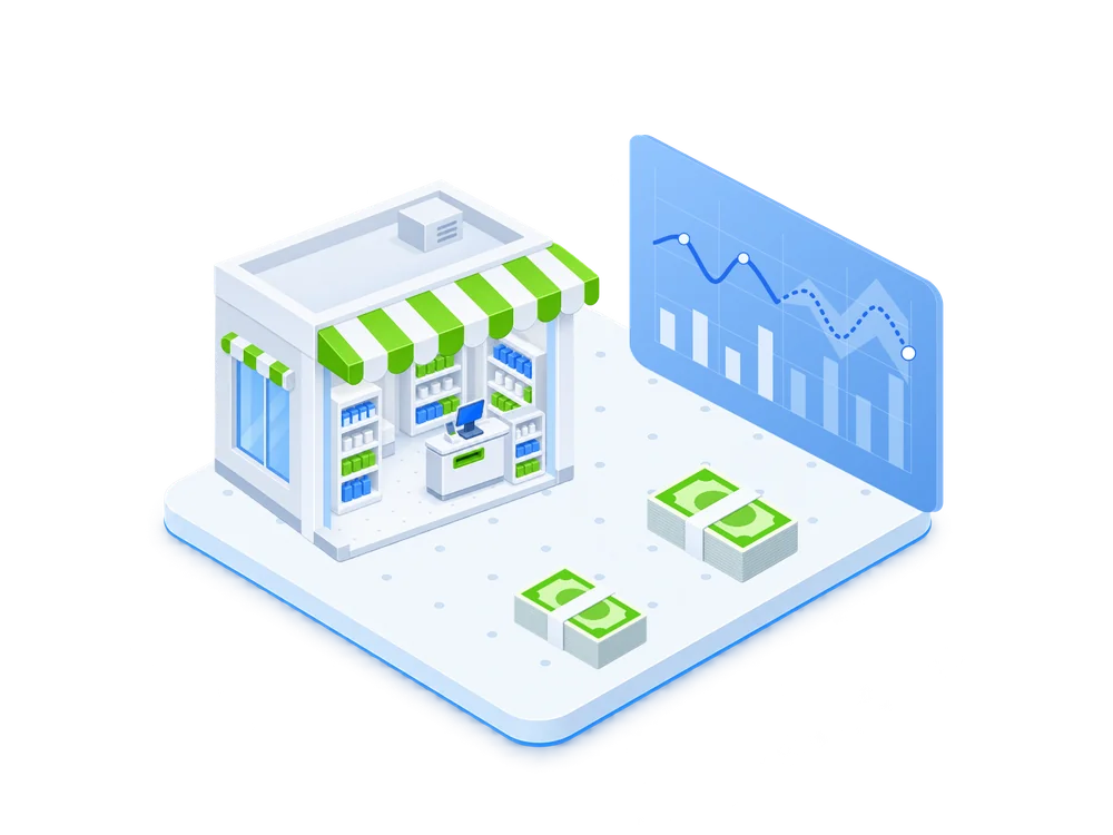 Store with a cash forecast and planned deposits